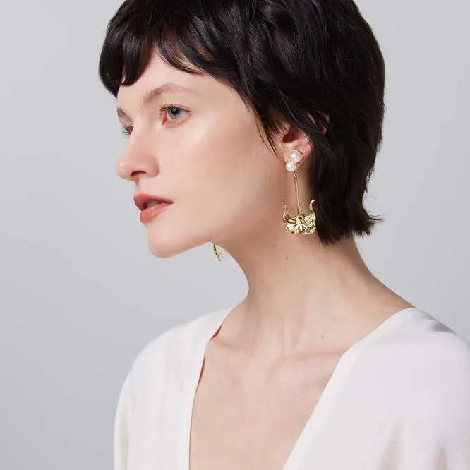 Einzelblüten-biperl-ohrringe Aus Der Datura-kollektion - soufeede