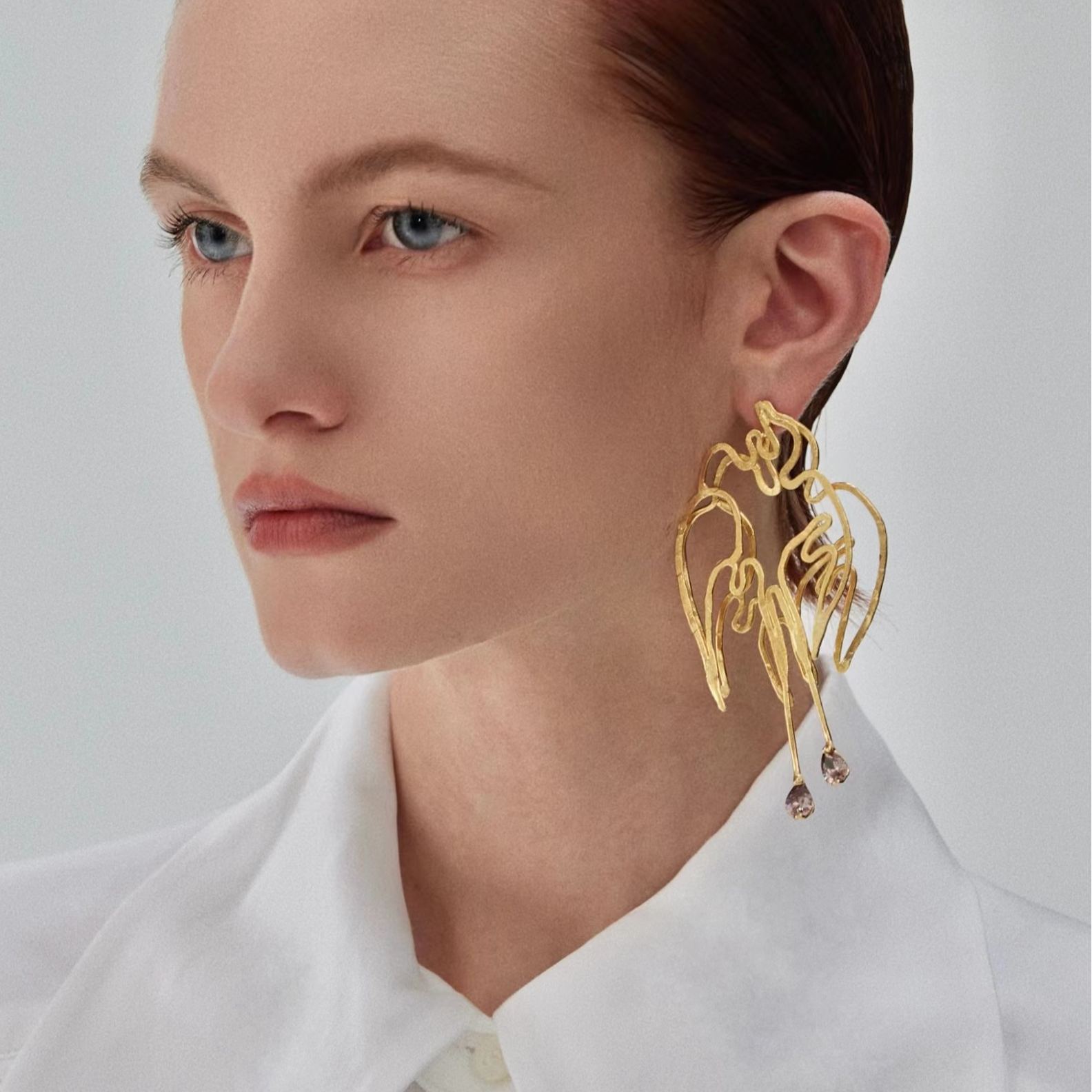 Einzelner Ohrring Mit Doppelschwalbe - soufeede