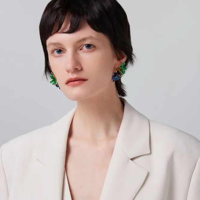 Biflorale Zweifarbige Ohrstecker Aus Der Cosmos-kollektion - soufeede