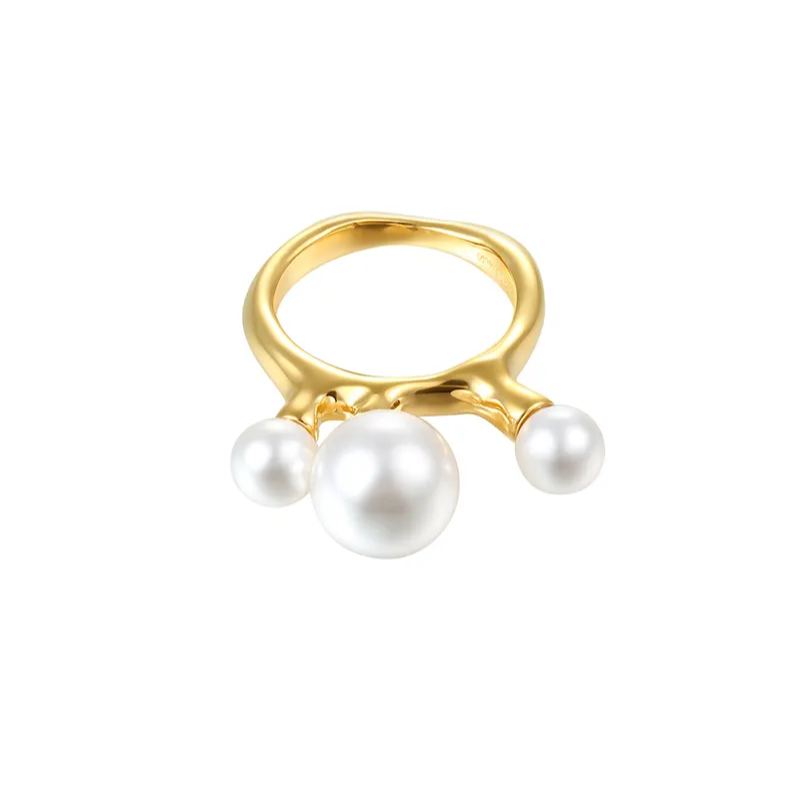 Branches-kollektion Mit Ring Mit Drei Perlen - soufeede