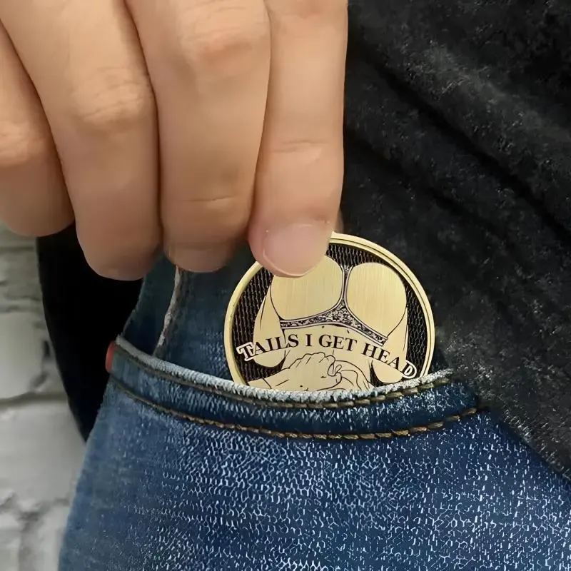 Lustige Kopf-und-zahl-münze, Kopf, Ich Bekomme Zahl, Zahl, Ich Bekomme Kopf, Streichgeschenk Für Erwachsene, Glücks-challenge-münze, Valentinstagsgeschenk, Aprilscherz, Rund, Leicht - soufeelde