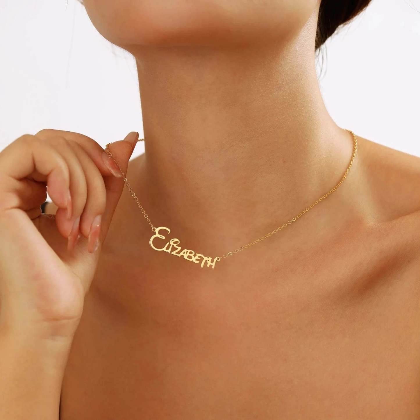 Personalisierte Namenskette Mit Spezieller Schriftart, Individuelle Namenskette Im Sidney-stil, Namensgeschenk, Silber