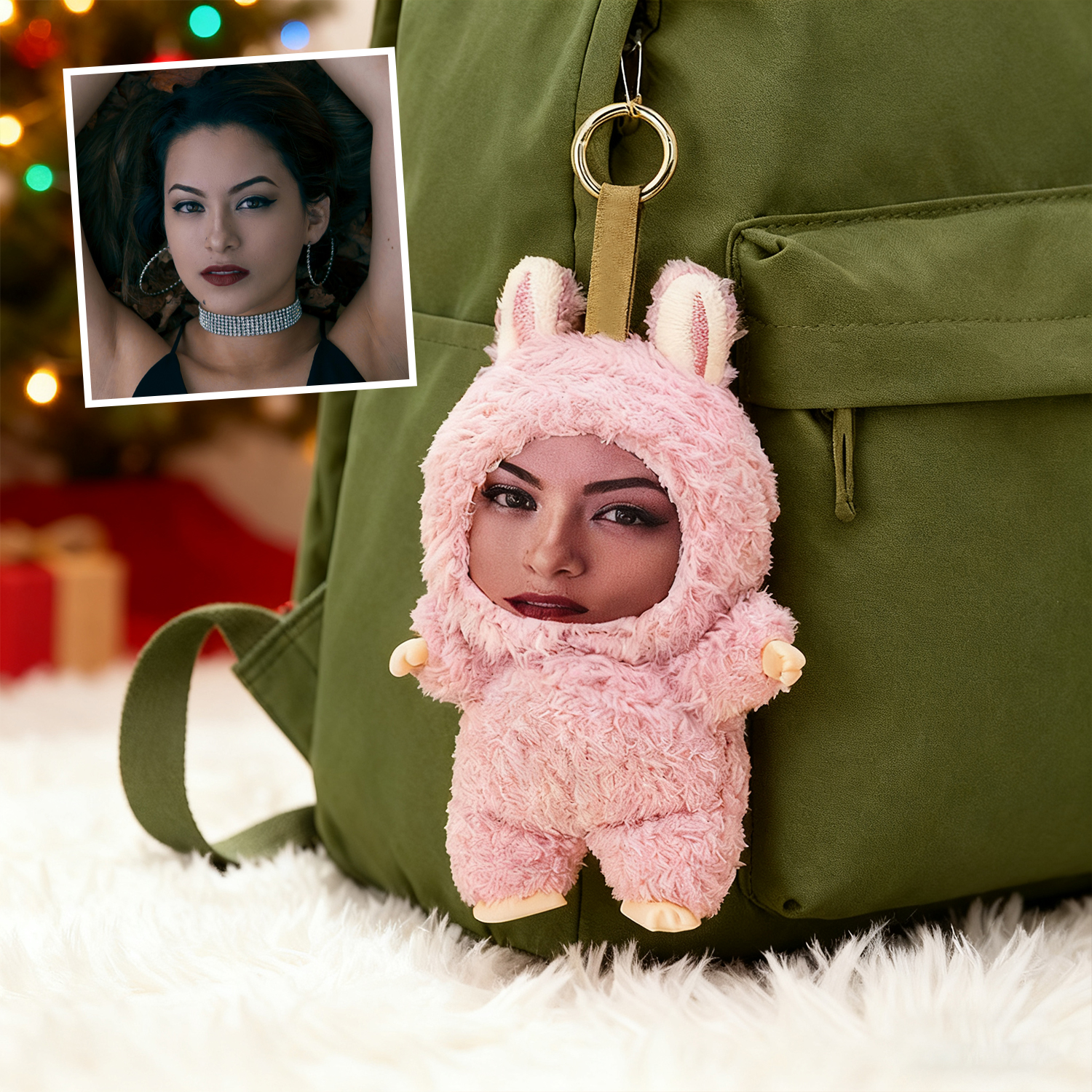 Benutzerdefinierte Foto-schlüsselanhänger Puppe Diy Plüsch Big Face Puppe Anhänger Streich Freund Puppe Anhänger