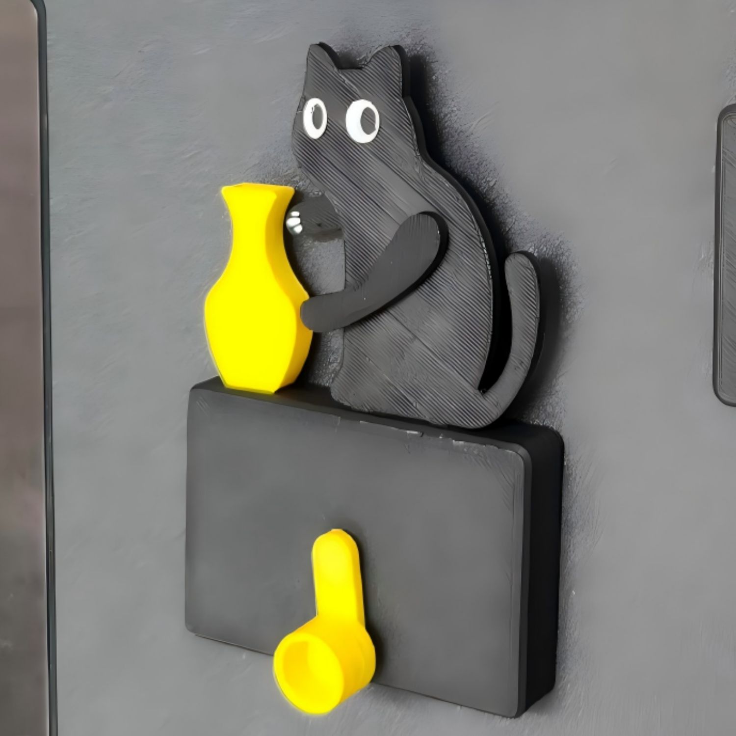 Personalisierter Kühlschrankmagnet „kätzchen Schiebt Vase“ – Dekoratives Spielzeug