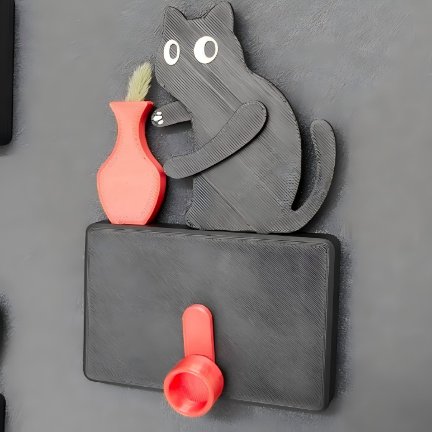 Personalisierter Kühlschrankmagnet „kätzchen Schiebt Vase“ – Dekoratives Spielzeug