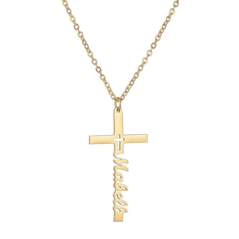 Personalisierte Namenskreuz-halskette, Minimalistischer Schmuck, Modisches Accessoire Für Jeden Tag - soufeelde