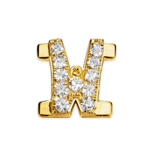 Buchstabe W Mit Diamantanhänger – Gold