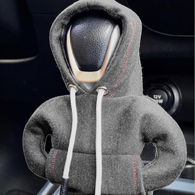 Sudadera Con Capucha Para Palanca De Cambios De Coche, Divertida Mini Sudadera Con Capucha Para Decoración De Coche, Funda Universal Cálida Para Pomo De Cambio De Invierno, Accesorios De Decoración De Interiores De Coche Gif - soufeeles