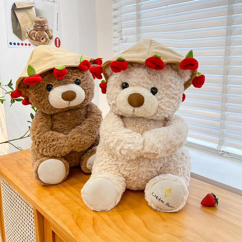 Ramo Romántico De Osito De Peluche Abrazando Rosas – Nuevo Estilo De Peluche De Osito De Rosas - soufeeles