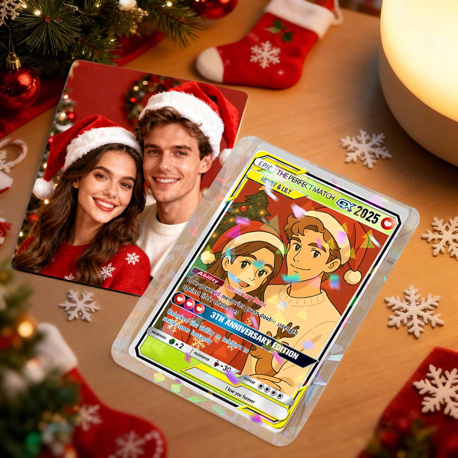 Tarjeta De Pokémon Personalizada, Tarjeta Con Foto Artística Personalizada, Tarjeta De Billetera, Regalo Para Navidad - soufeeles