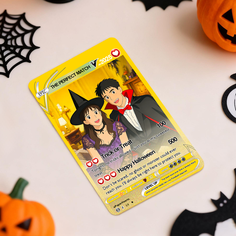 Tarjeta Poke Personalizada, Regalo Personalizado Con Estuche Acrílico, Tarjeta De Dibujos Animados, Regalos De Halloween - soufeeles