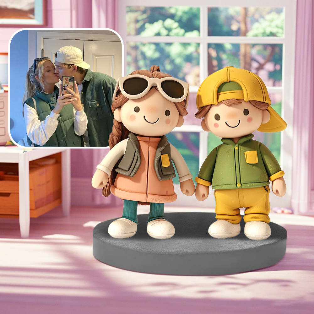 Muñeco Cabezón Personalizado Con Foto, Estilo Mini Me, Regalo Personalizado, Cabezón De 8 Cm - soufeeles