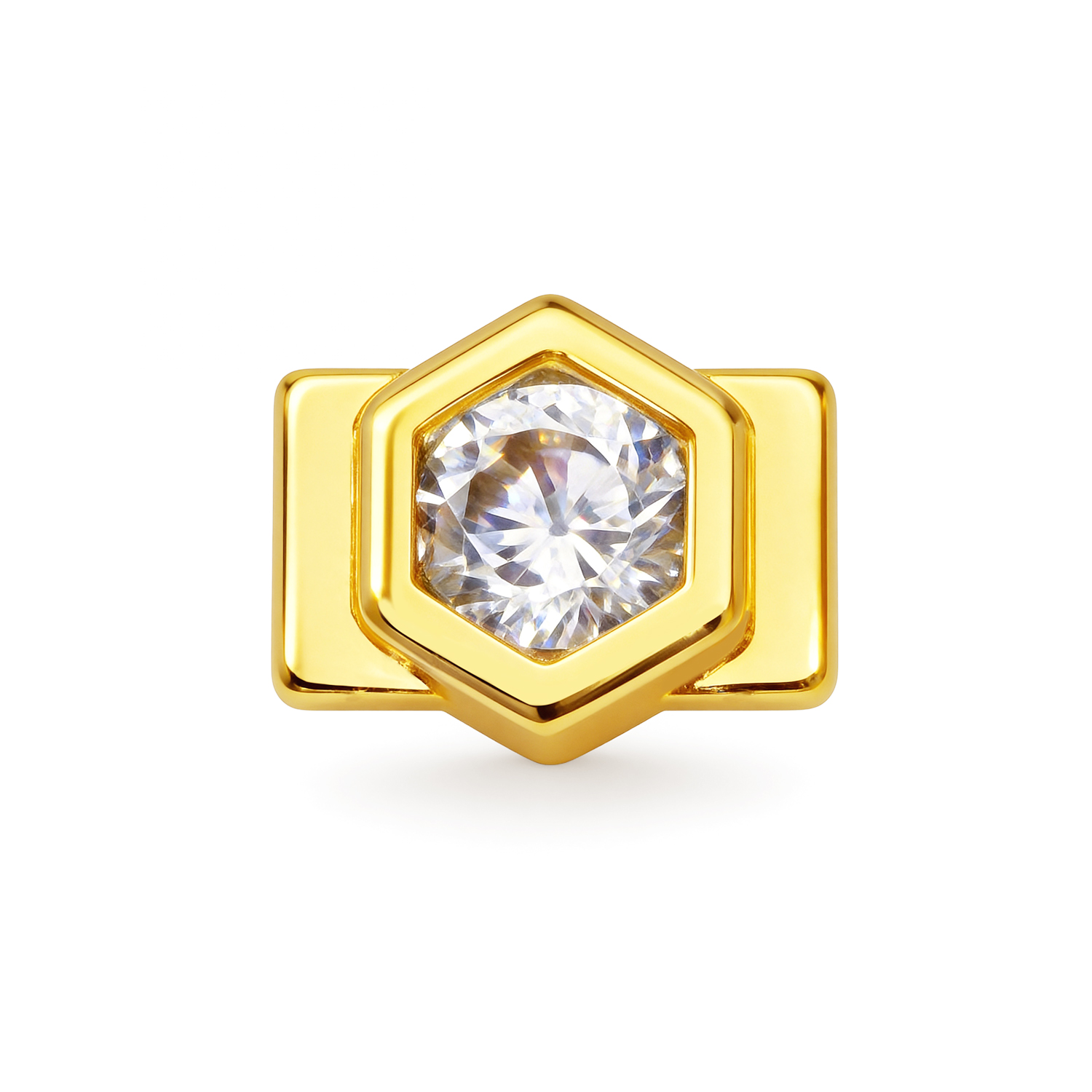 Colgante De Diamante Pentagonal Grande - Oro - soufeeles