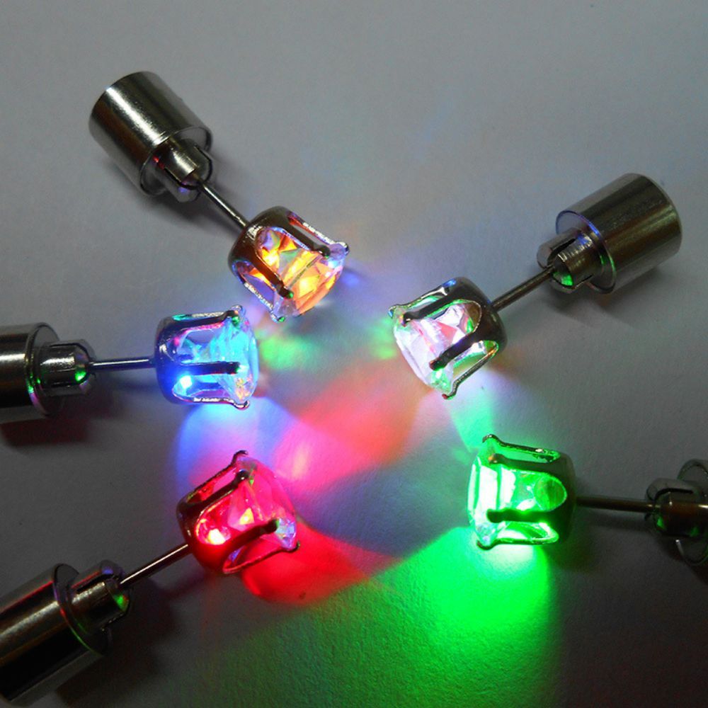 Pendientes Luminosos Coloridos Led Que Parpadean Iluminan Los Accesorios Del Perno Prisionero Para La Fiesta - soufeeles