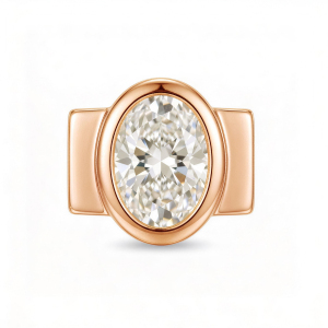 Colgante Ovalado Grande Con Forma De Diamante - Oro Rosa