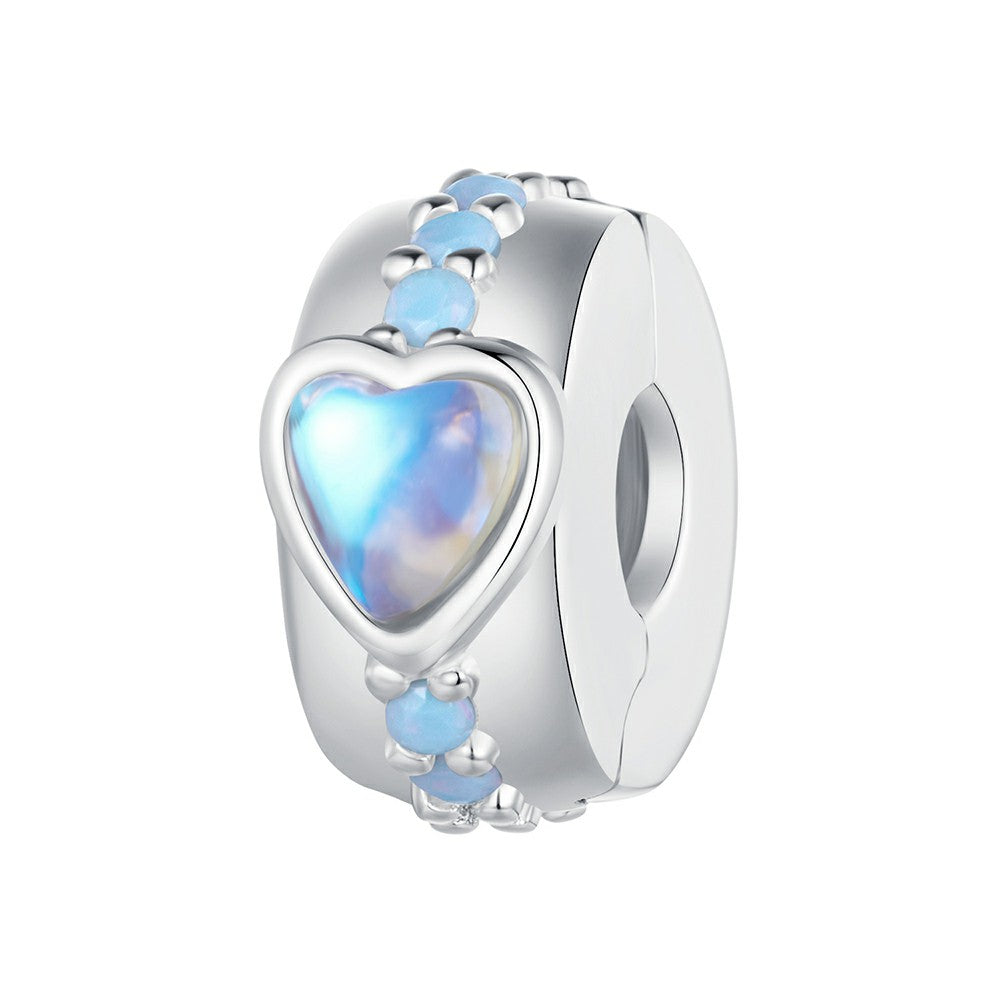 fascino magico con tappo a forma di cuore e distanziatore, argento sterling 925 dp122