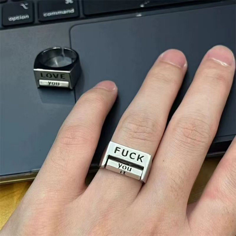 Anillo Love Everything Anillo De Descompresión Giratorio Fuck Everything Anillo De Humor Ajustable - soufeeles
