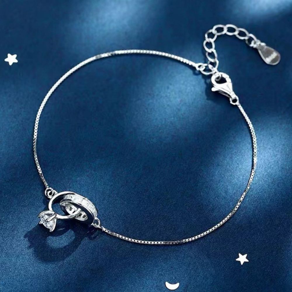 Pulsera De Diamantes Entrelazados Brazaletes Clásicos Regalo Para Ella - soufeeles