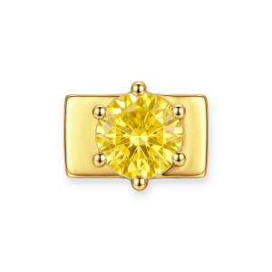 Colgante De Diamante Redondo Amarillo - Oro