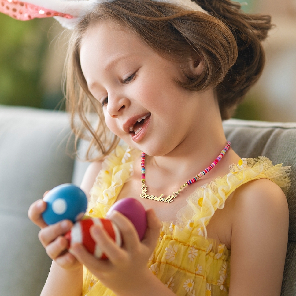 Collar Con Nombre De Rainbow Magic Girls, Collar Personalizado Con Placa De Identificación Para Niños, Regalo