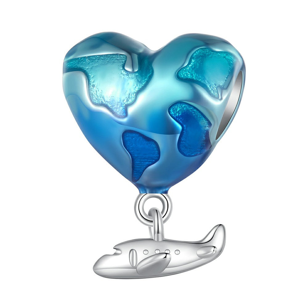 Ciondolo in smalto blu terra in argento sterling 925 dy1352