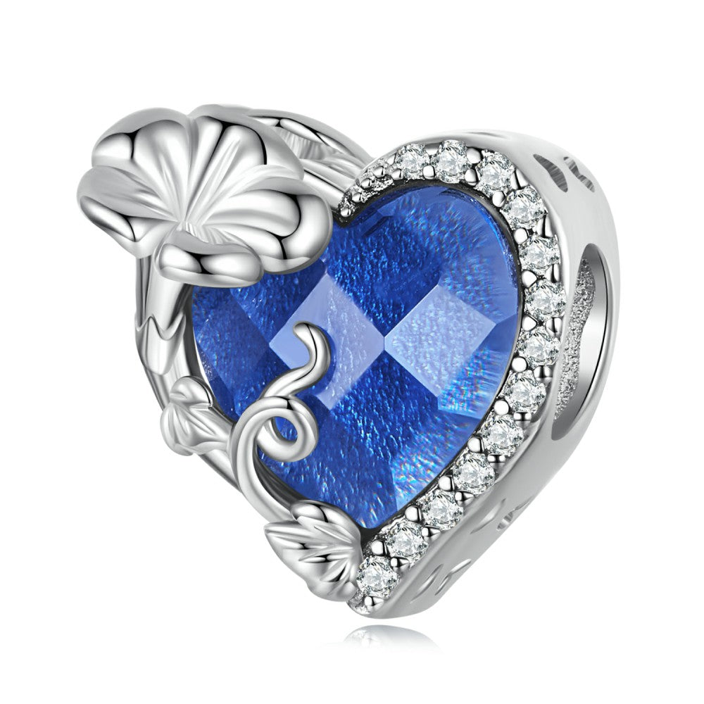Ciondolo portafortuna di settembre blu intenso in argento sterling 925 xs2167