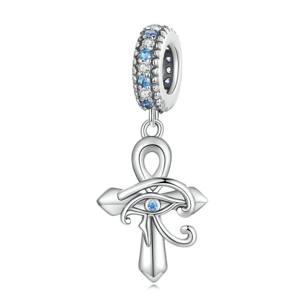ciondolo croce occhio di Horus in argento sterling 925 yb2453