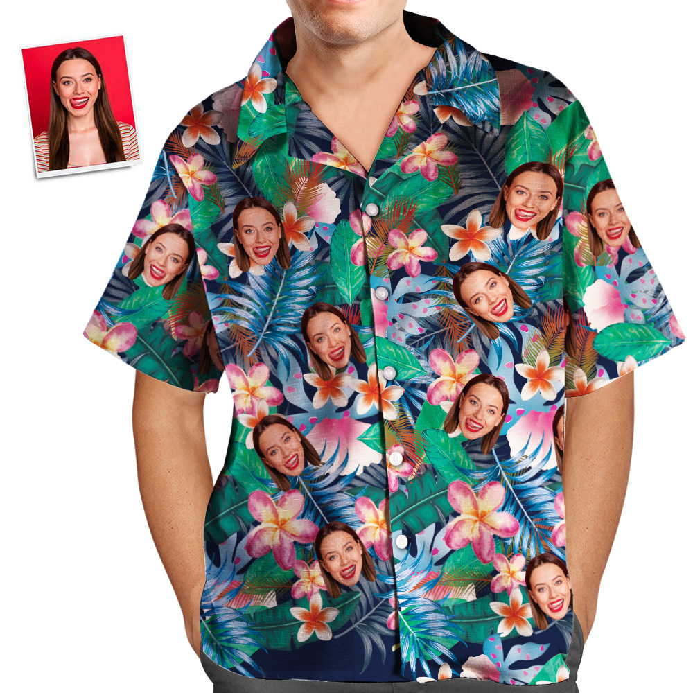 Camisas Hawaianas Personalizadas Flores Coloridas Camisa De Playa Personalizada Aloha Para Hombres