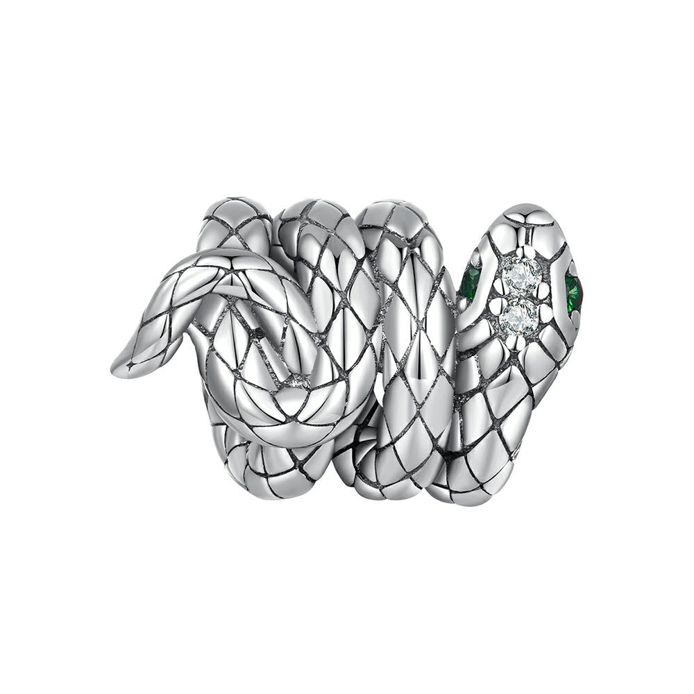 Ciondolo serpente spirito arrotolato in argento sterling 925 xs2040
