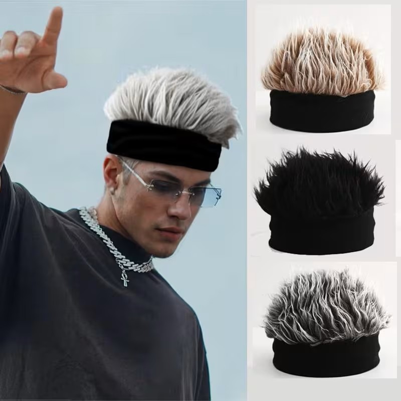 Gorro Elástico De Pelo Sintético Para Hombre, Moderno Gorro De Punto Con Banda Elástica, Estilo Hip Hop, Cálido, Para Uso Diario Y En Fiestas. - soufeeles