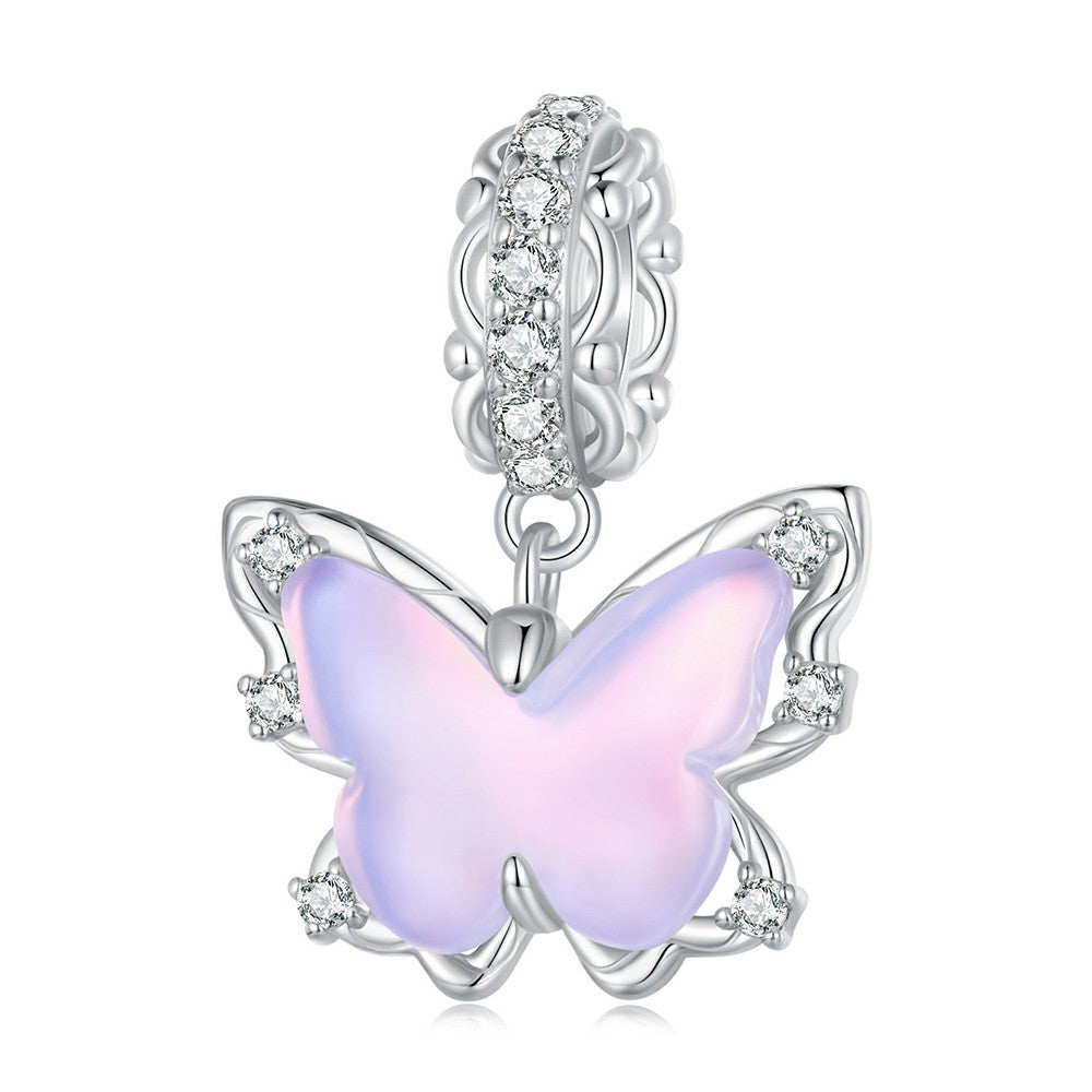 ciondolo pendente farfalla in pizzo in argento sterling 925 yb2252