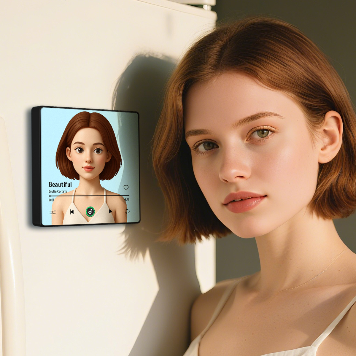 Imán De Refrigerador Con Música Personalizado, Marco De Fotos Con Personaje De Dibujos Animados En 3d Personalizado, Imán De Refrigerador Con Álbum Que Puede Reproducir Música, Versión Mejorada A Color - soufeeles