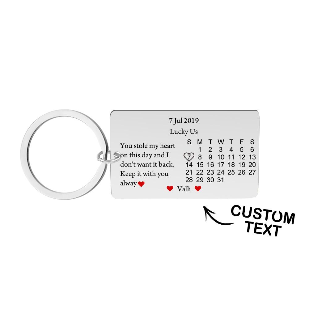 Llavero Con Calendario Personalizado, Llavero Con Letra De Amor, Regalo De San Valentín - soufeeles