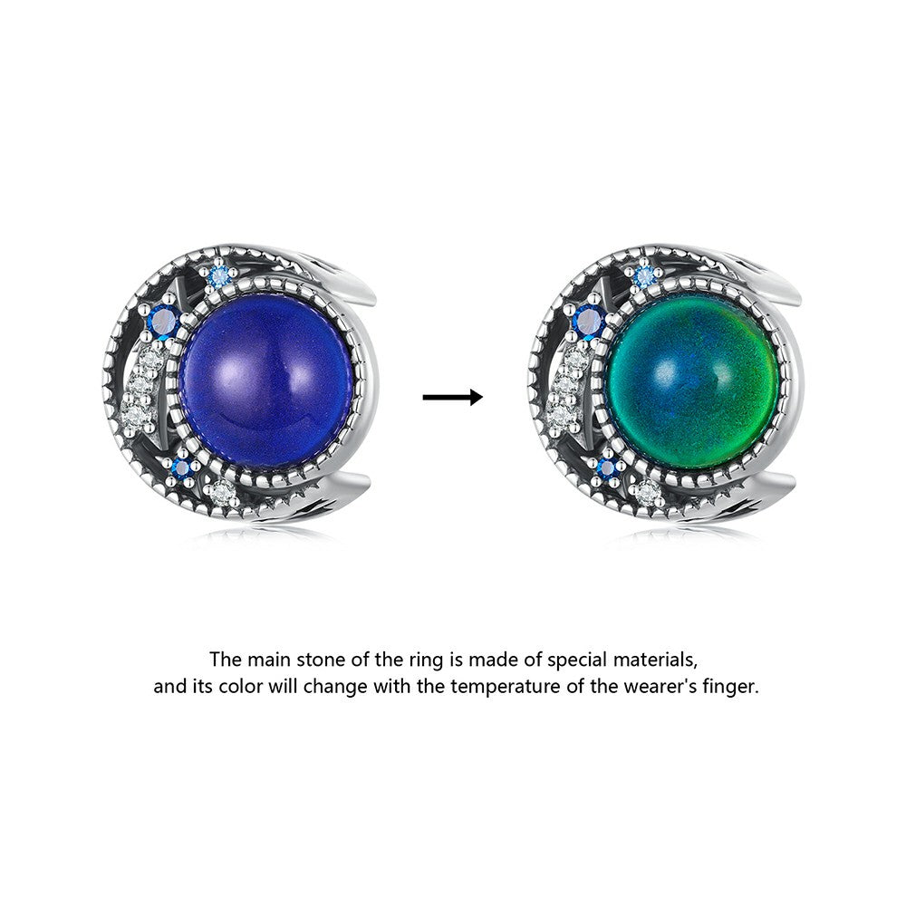 Ciondolo luna con scolorimento della temperatura in argento sterling 925 xs1989