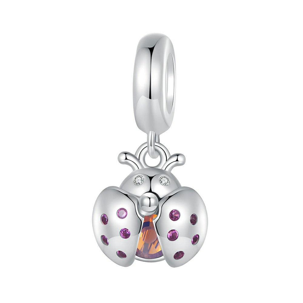 Ciondolo pendente coccinella fortunata in argento sterling 925 yb2305
