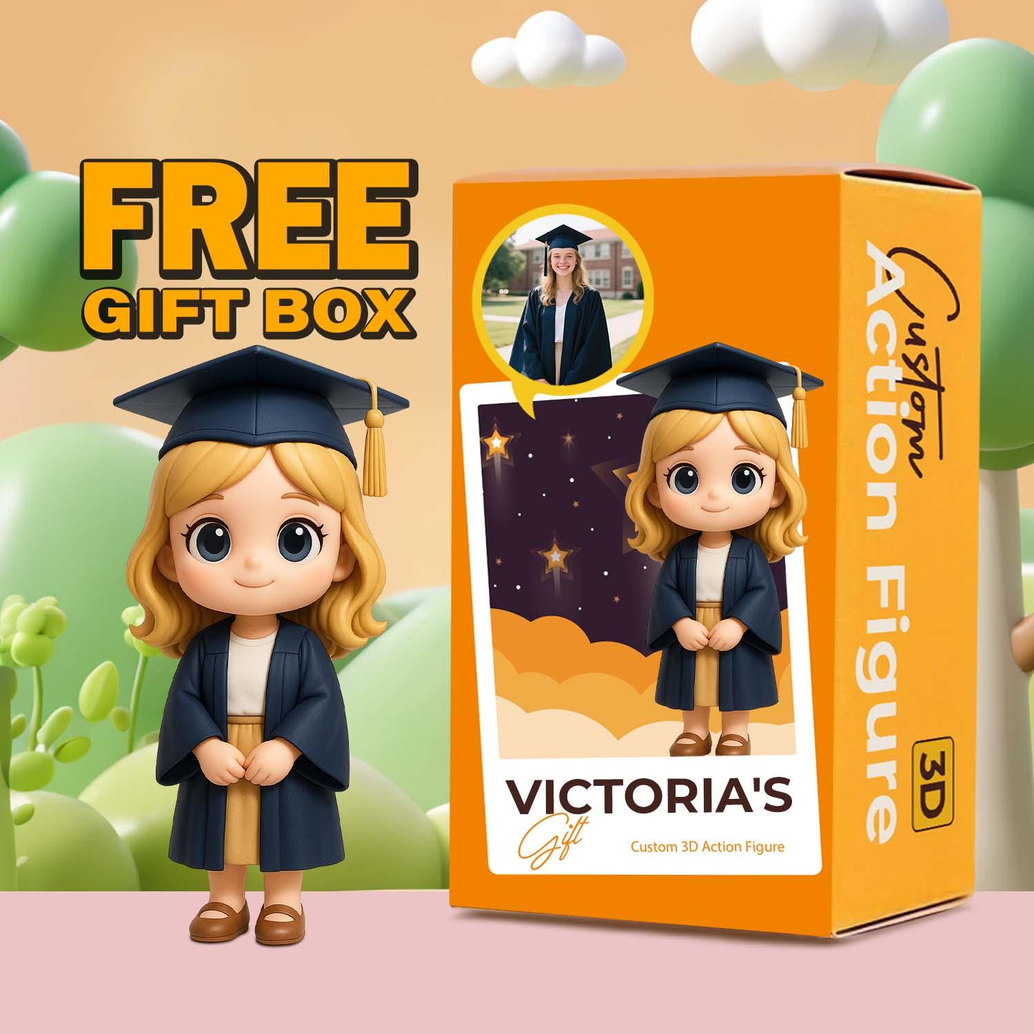 Figura de acción 3D personalizada a partir de tu foto Figura de juguete personalizada Figura de acción personalizada Regalo de graduación