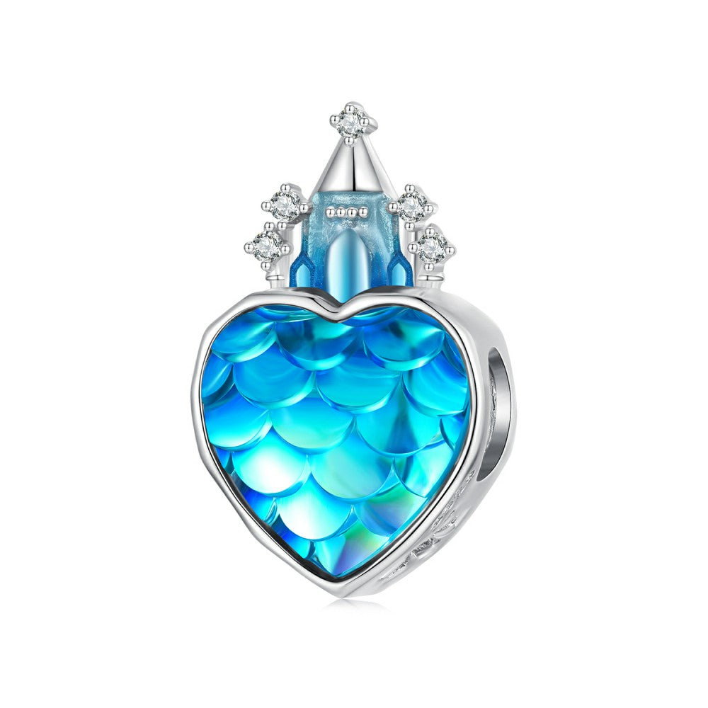 Ciondolo blu castello di ghiaccio in argento sterling 925 xs2149