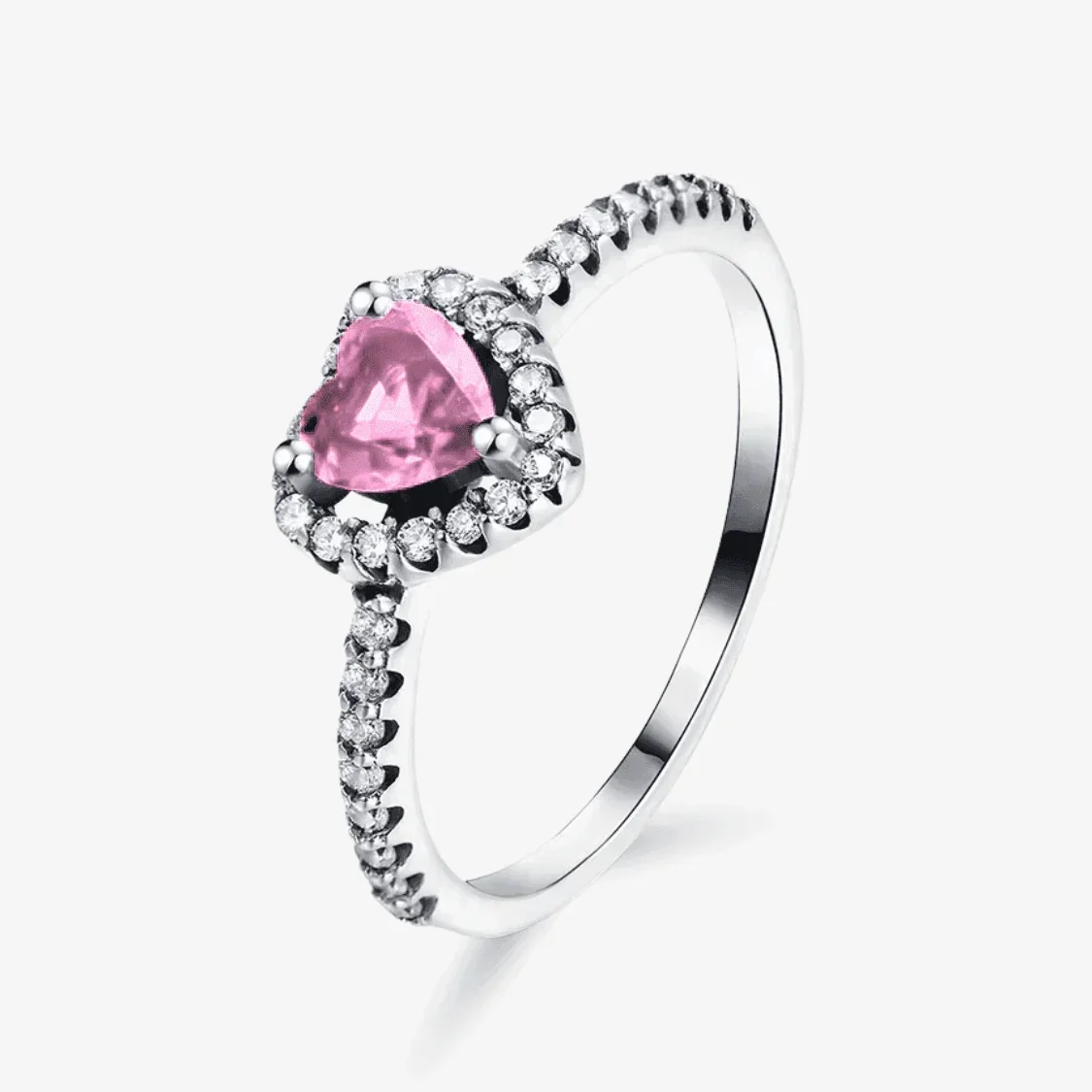 Anillo De Promesa De Corazón Eterno, Anillo De Plata, Talla Estadounidense 5-9 - soufeeles