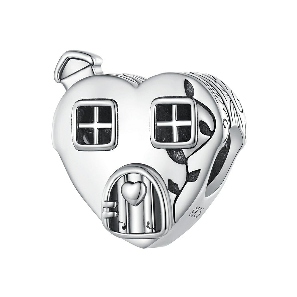 ciondolo casa a forma di cuore in argento sterling 925 fj1430