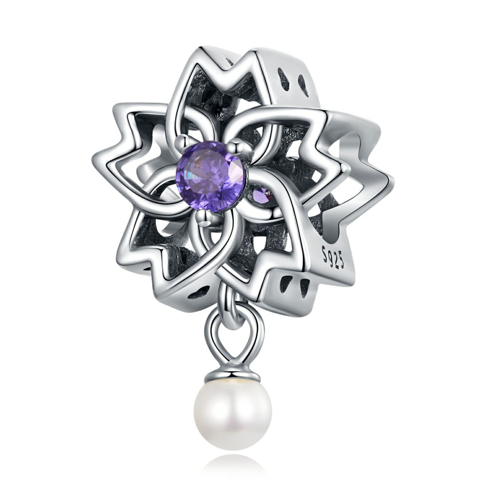ciondolo con zircone viola con stella filante in argento sterling 925 xs2194