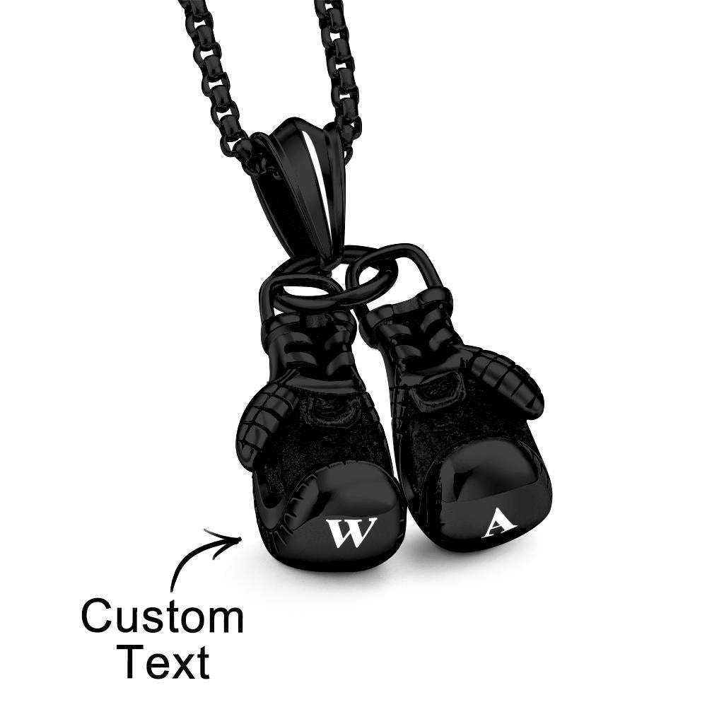 Collar Grabado Personalizado Hip Hop Guantes De Boxeo Regalo Para Él - soufeeles