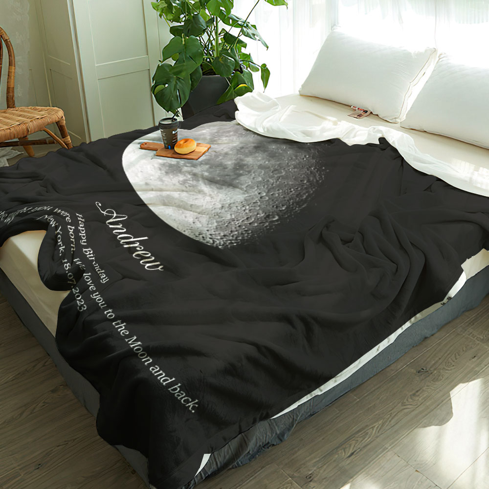 Manta Personalizada De Fase Lunar, Nombres Personalizados, Regalo De Cumpleaños