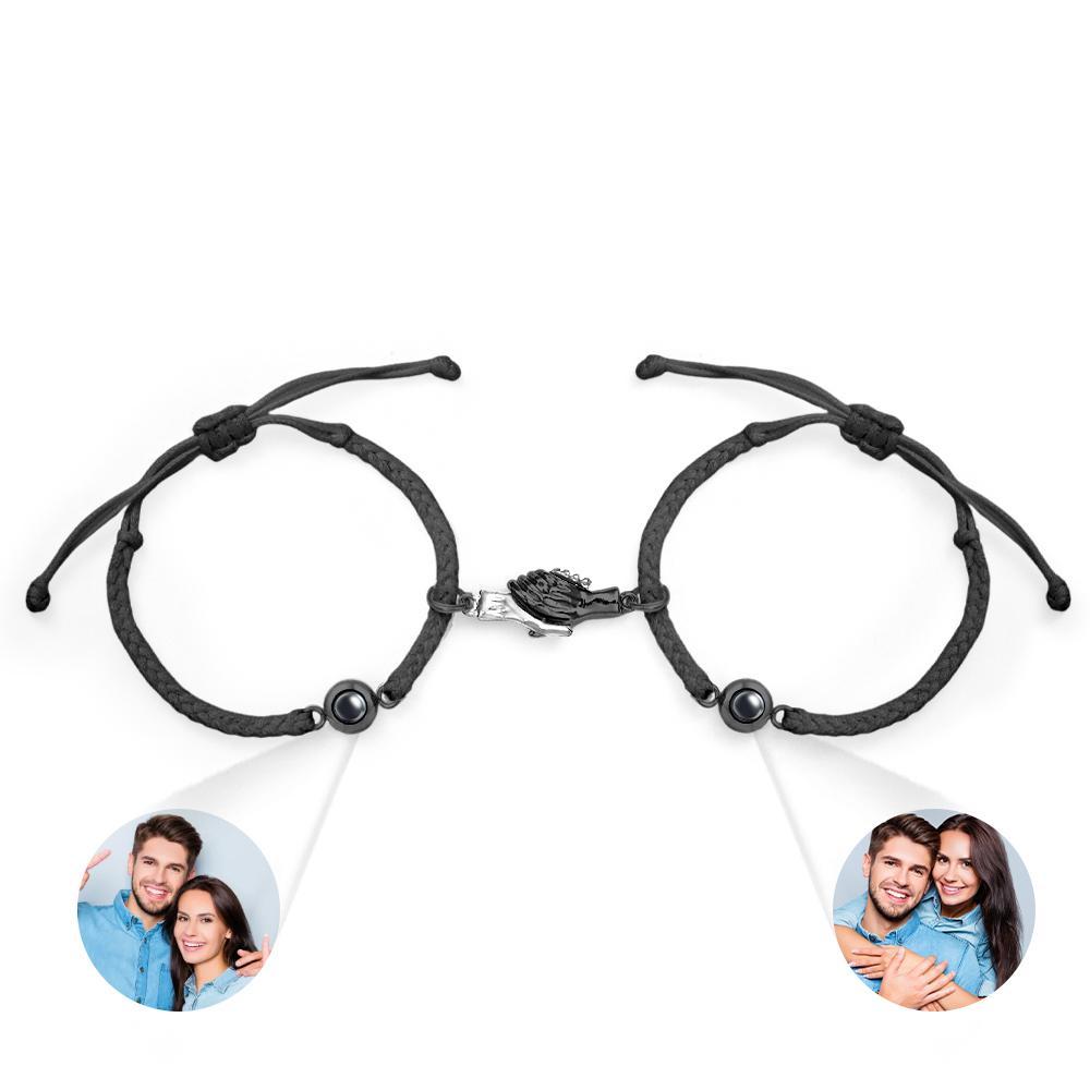 Pulsera Grabada Personalizada, Regalo De Pareja Con Manos Magnéticas - soufeeles