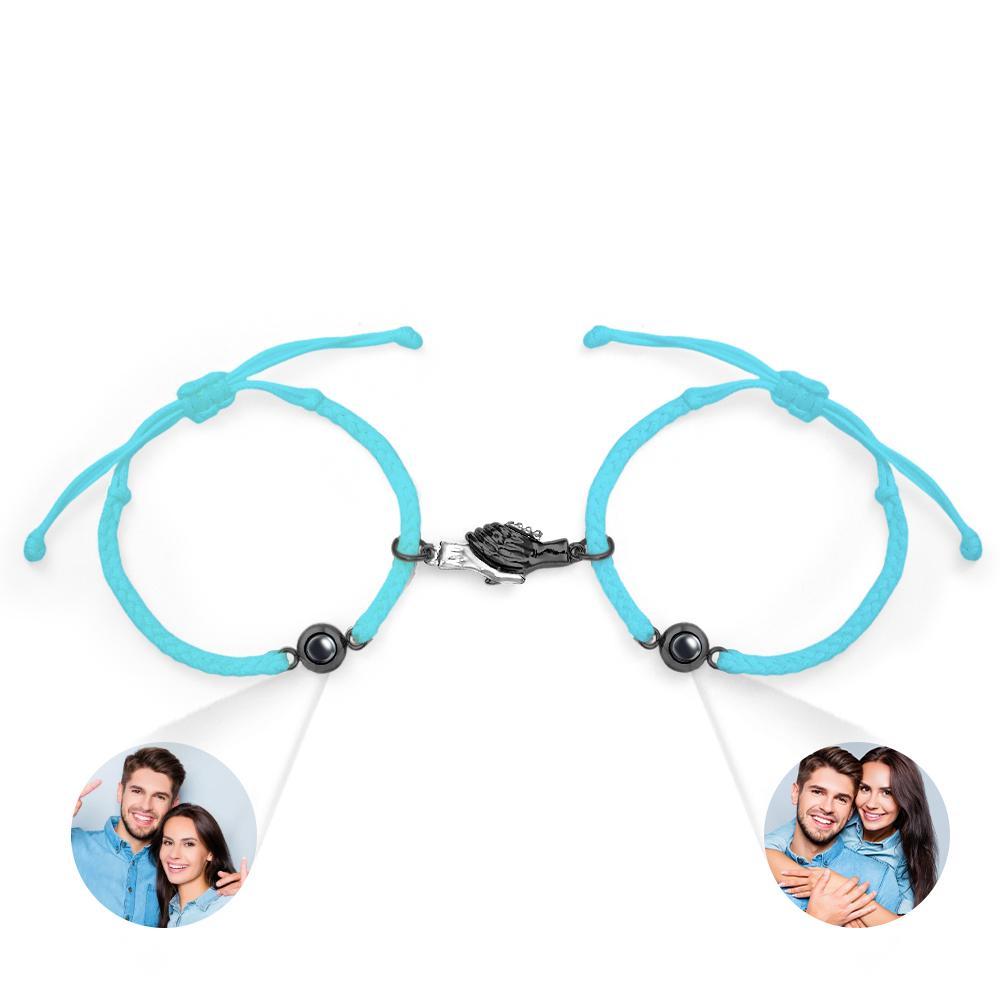 Pulsera Grabada Personalizada, Regalo De Pareja Con Manos Magnéticas - soufeeles