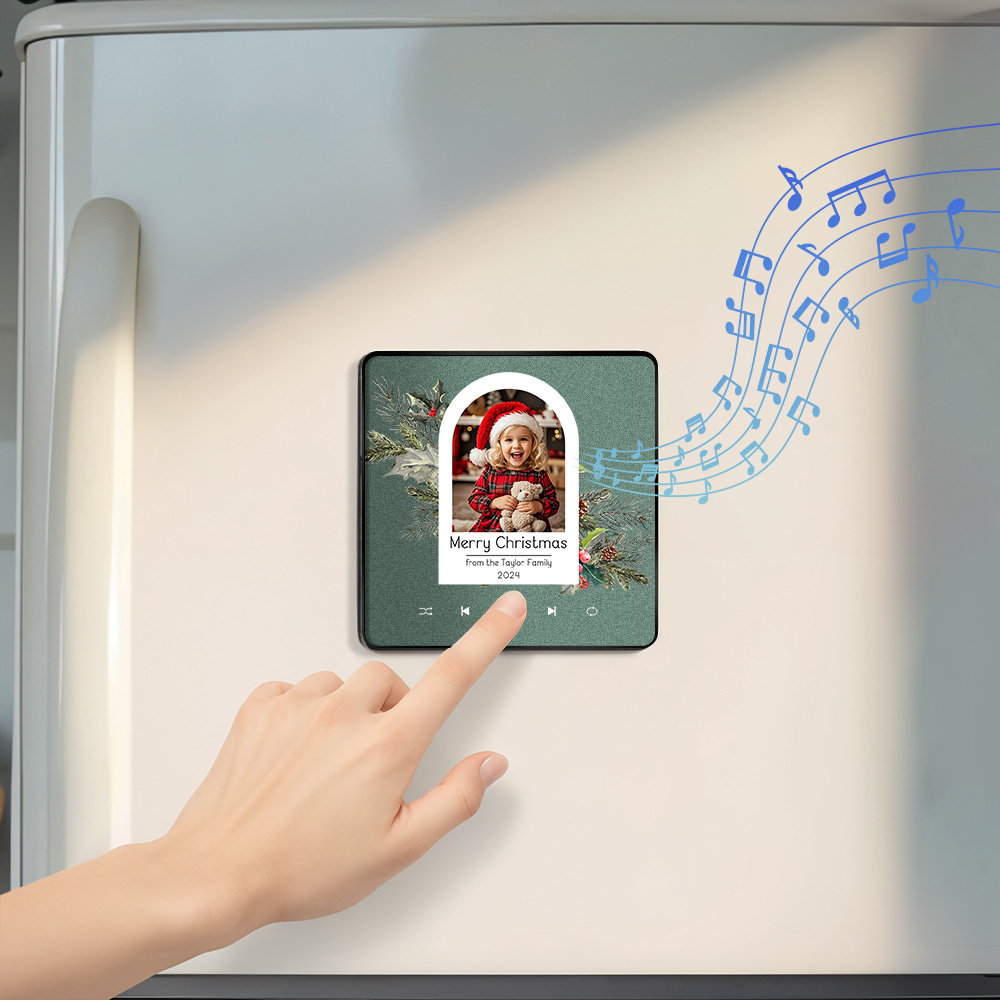 Imán De Música Personalizado Para Nevera, Pegatina De Foto, Foto De Pared De Música, Pegatina Que Reproduce Música Sin Teléfono Móvil, Regalos De Navidad - soufeeles