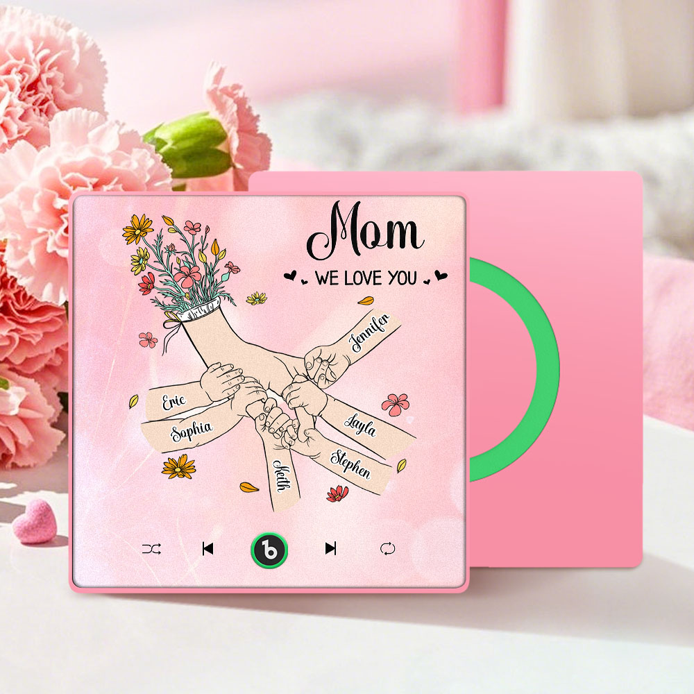 Imán Para Nevera Con Música Personalizada 'te Amamos, Mamá', Marco Colorido, Imán Para Nevera, Pegatina Musical Para Pared, Regalo Para El Día De La Madre - soufeeles