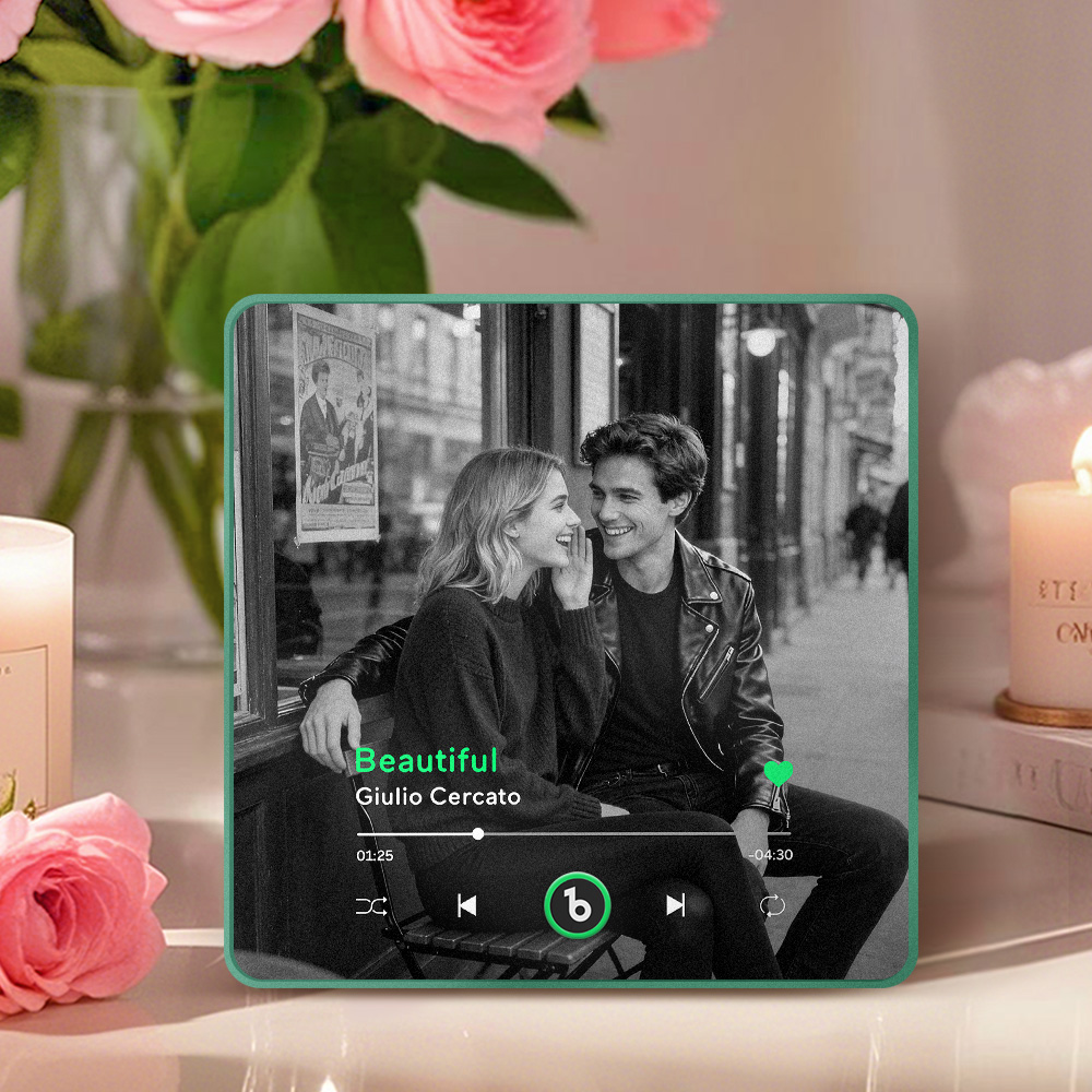 Imán De Nevera Con Música Personalizada, Adhesivo Para Pared Con Foto Musical, Movimiento Musical Reproducible - soufeeles