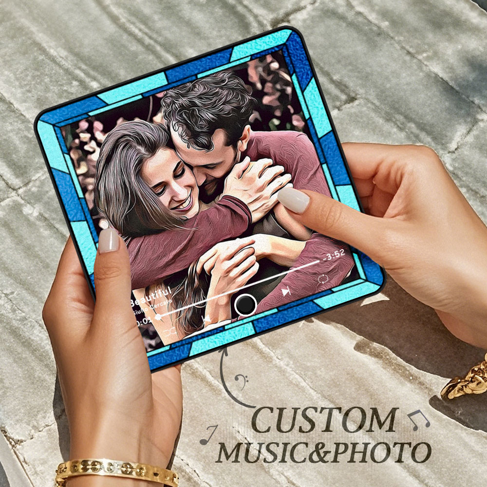 Imán De Nevera Con Música Personalizada, Marco Multicolor, Foto De Estilo De Dibujos Animados, Imán Para Nevera, Regalo Que Puede Reproducir Música - soufeeles