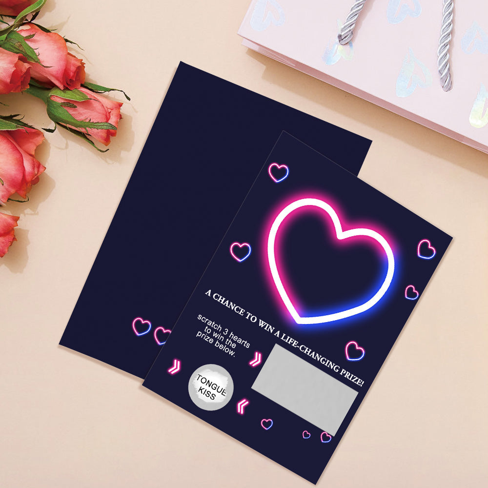 Tarjeta Rasca Y Rasca De Billetes De Lotería Con Amor Divertido