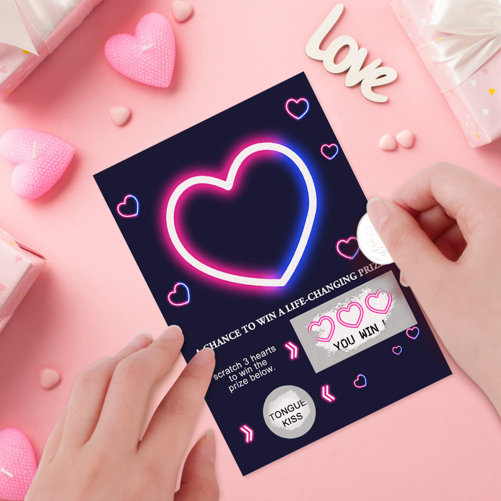 Tarjeta Rasca Y Rasca De Billetes De Lotería Con Amor Divertido